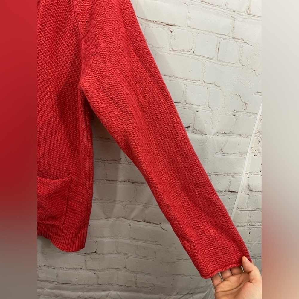 J.Jill Zip Up V-Neck Knit Cardigan Womens Size Medium Salmon Color - Picture 6 of 12